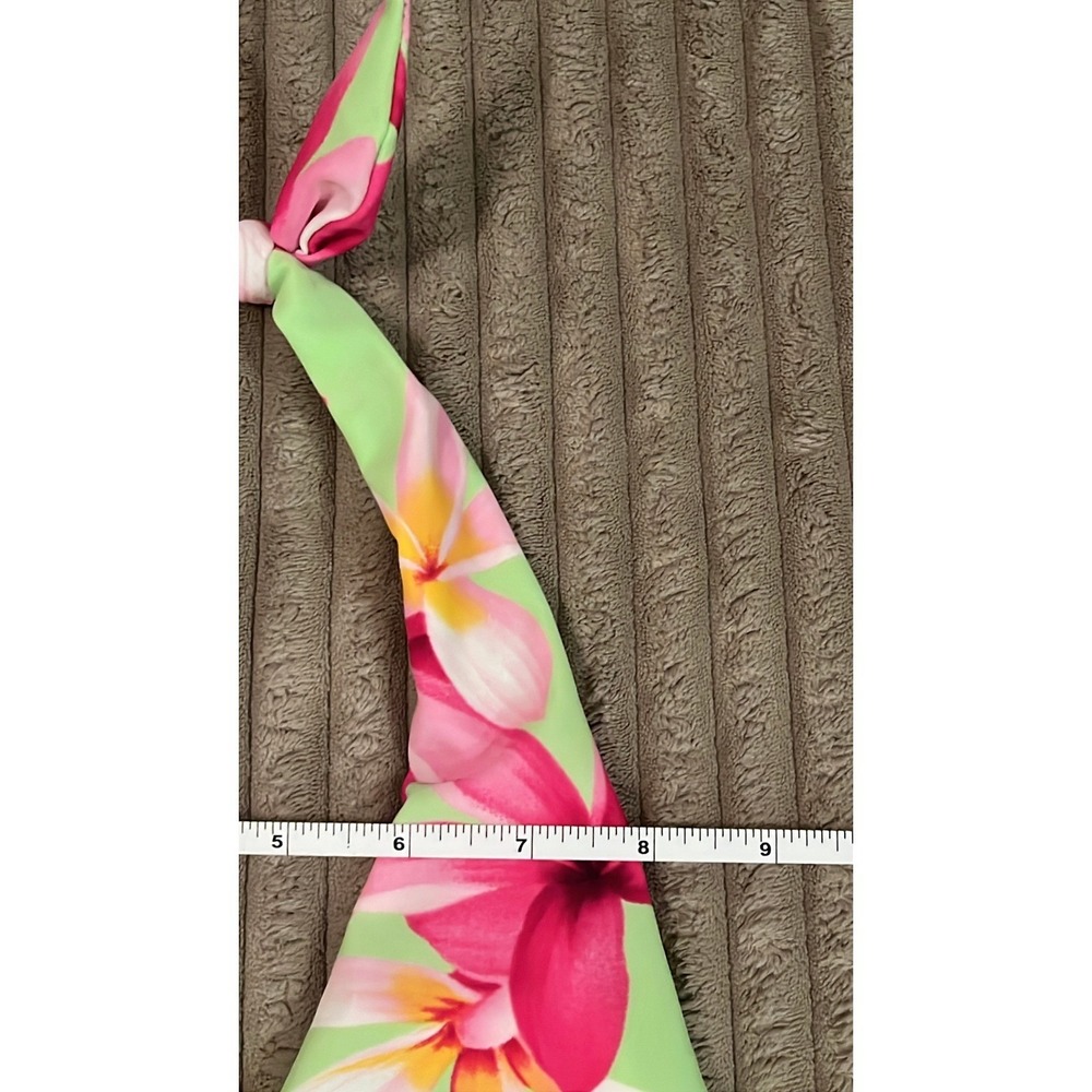 Sessa Green Pink Floral Halter Tankini Swim‎ Top Padded Size 8 Tropical Hawaiian - Picture 5 of 9